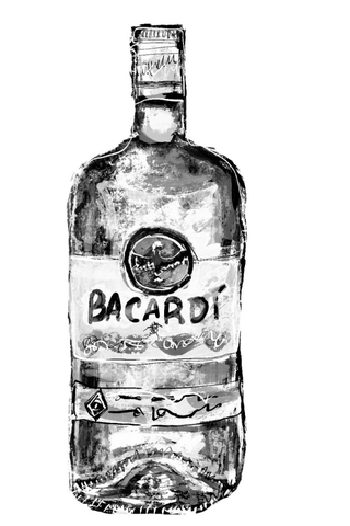 Drawing of Bacardi bottle