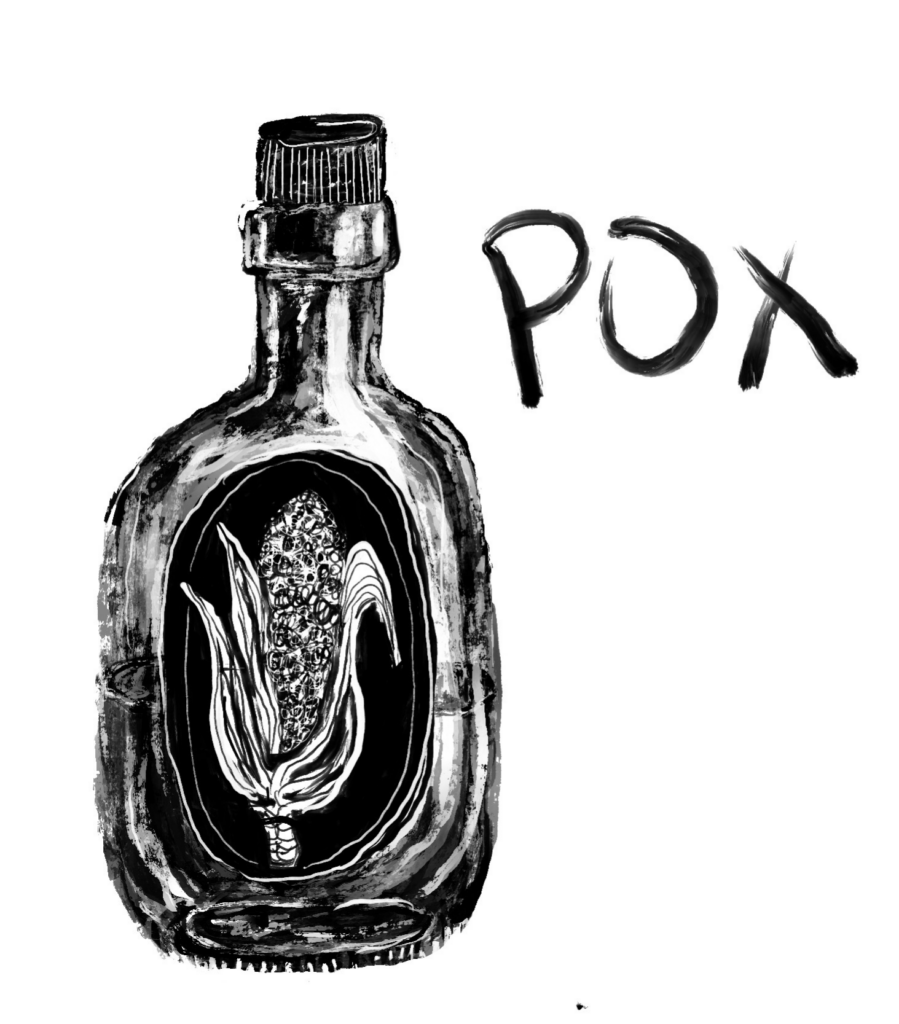 Drawing of a bottle of Pox