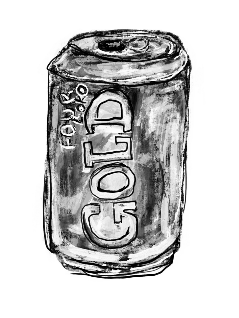Drawing of a Four Loko Gold